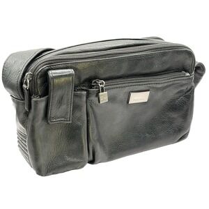 PERLINA Classic Vintage‎ Soft Black Leather Shoulder Bag